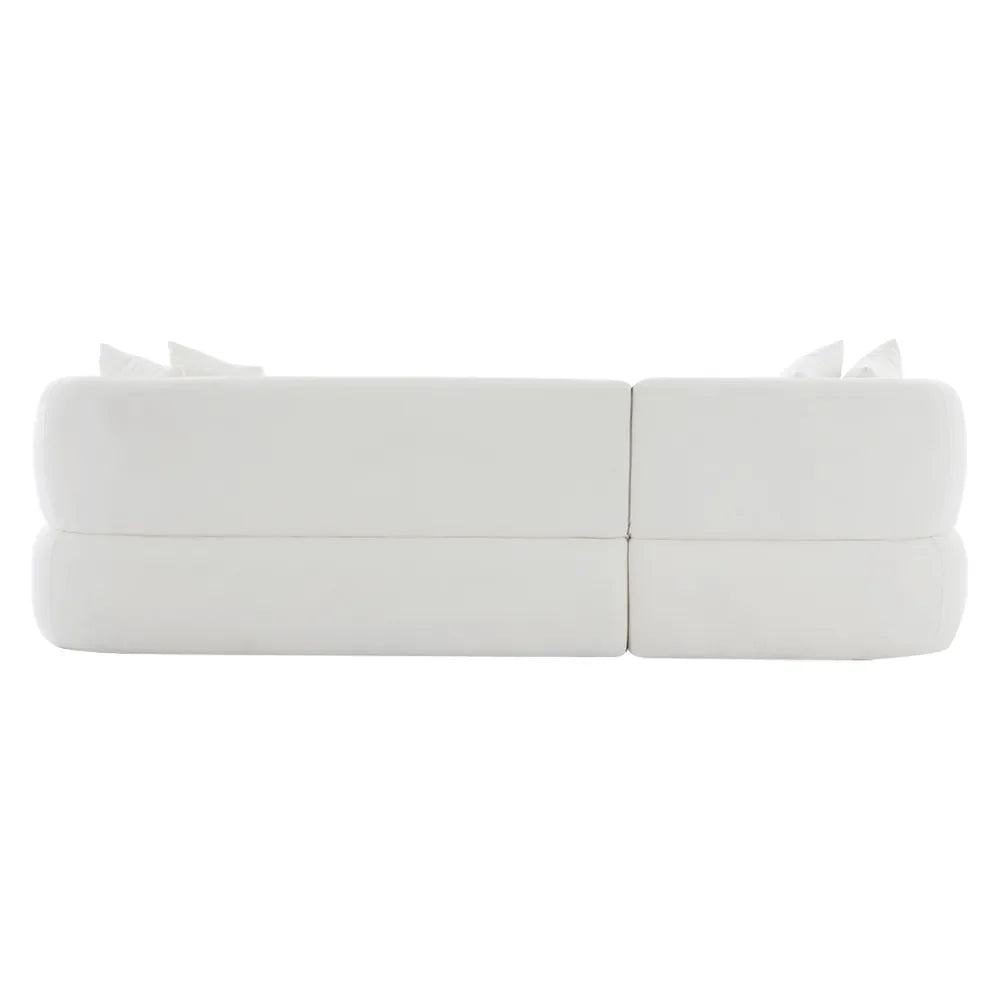 Greenwich 3 Seater Left Chaise Sofa - Ivory Chenille