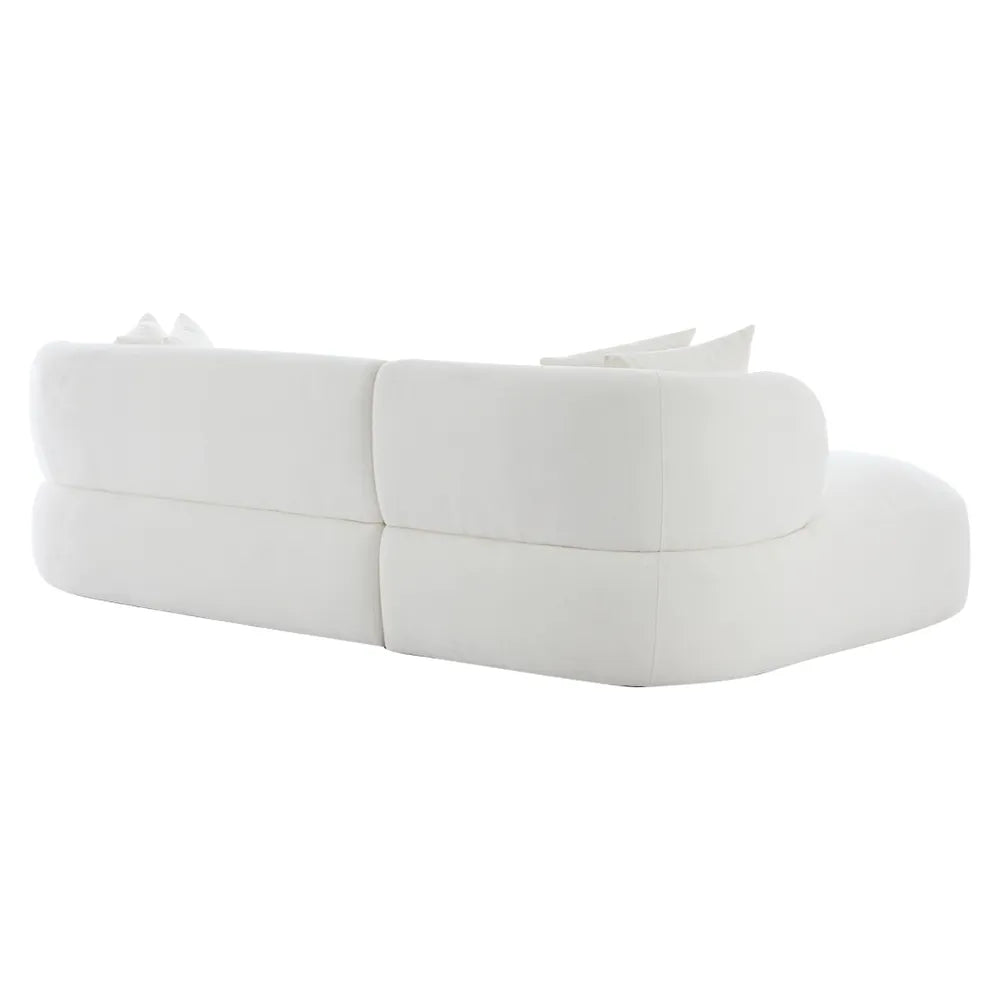 Greenwich 3 Seater Left Chaise Sofa - Ivory Chenille