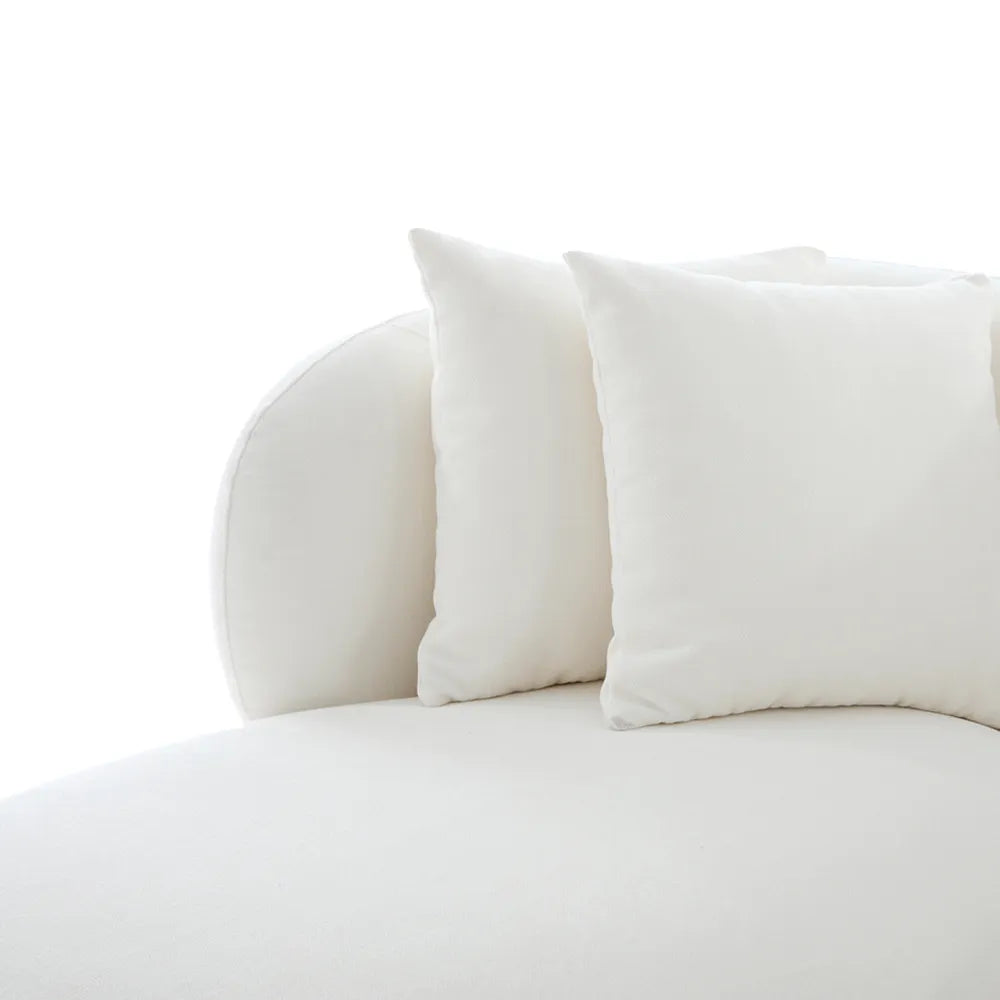 Greenwich 3 Seater Left Chaise Sofa - Ivory Chenille