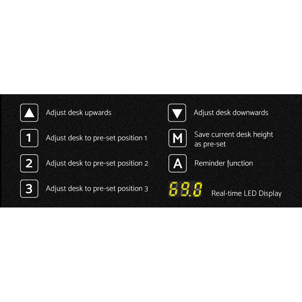 Mario Black Motorised Adjustable Desk Frame