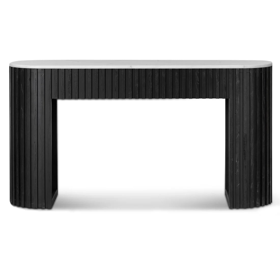 Hercules White Marble Console Table - Black