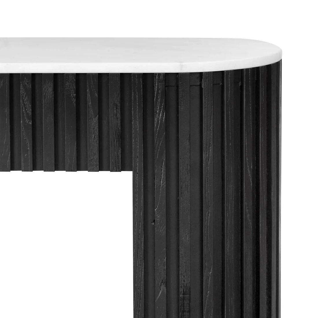 Hercules White Marble Console Table - Black