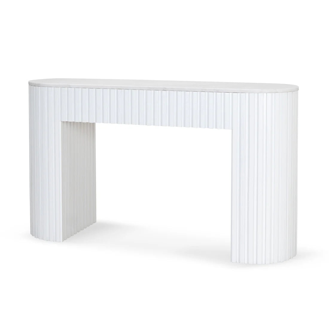 Hercules White Marble Console Table - Black White