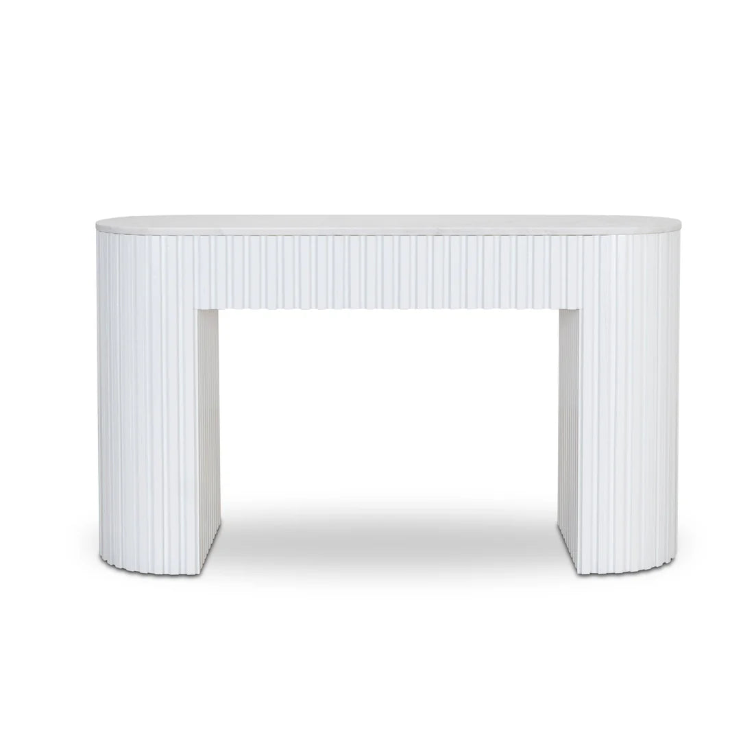 Hercules White Marble Console Table - Black White