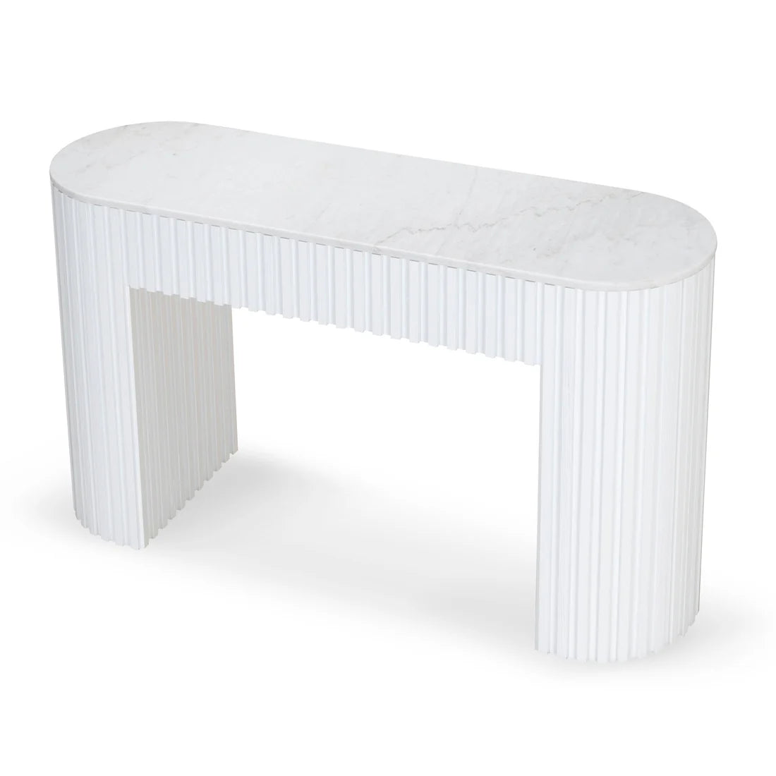 Hercules White Marble Console Table - Black White