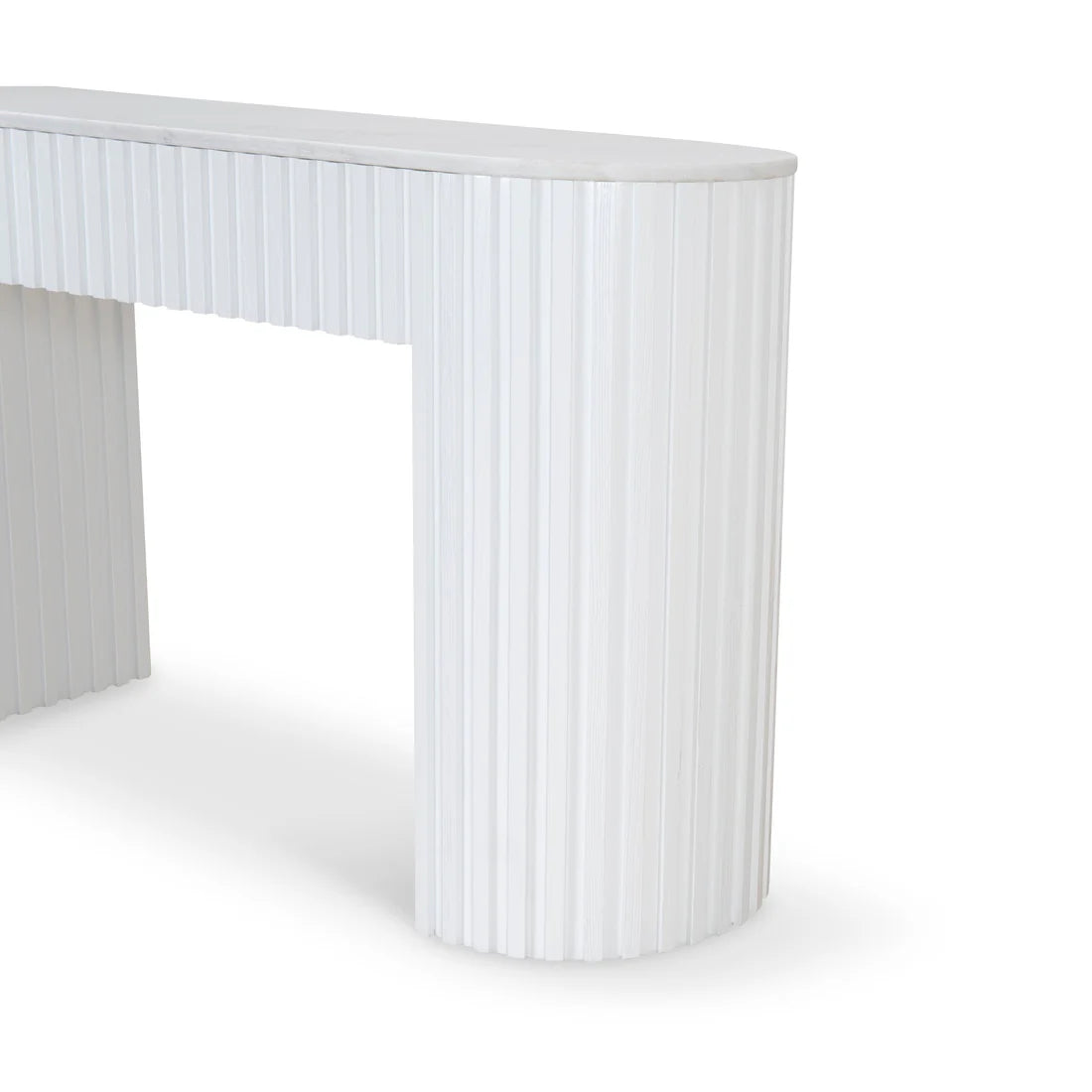 Hercules White Marble Console Table - Black White