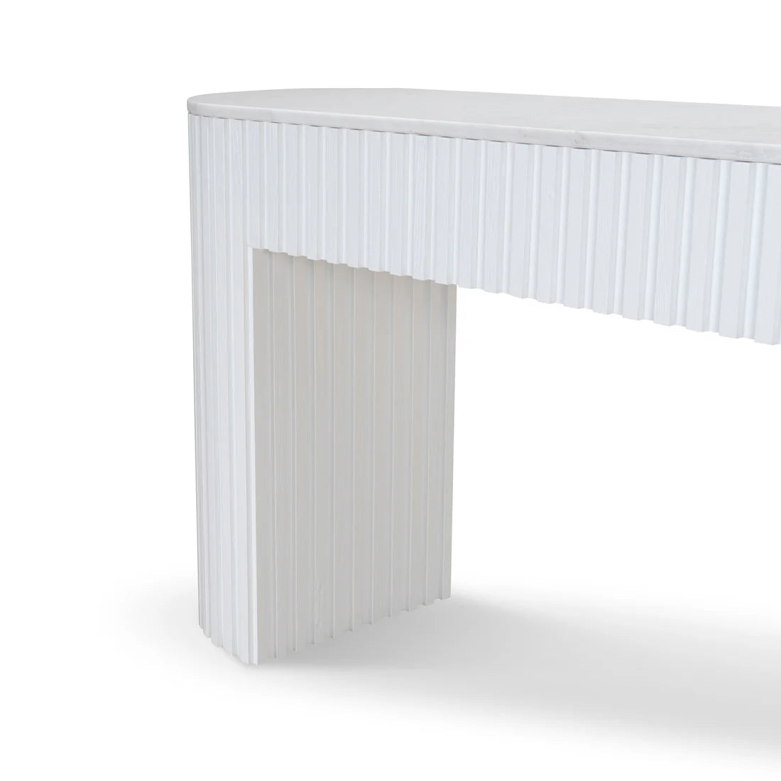 Hercules White Marble Console Table - Black White