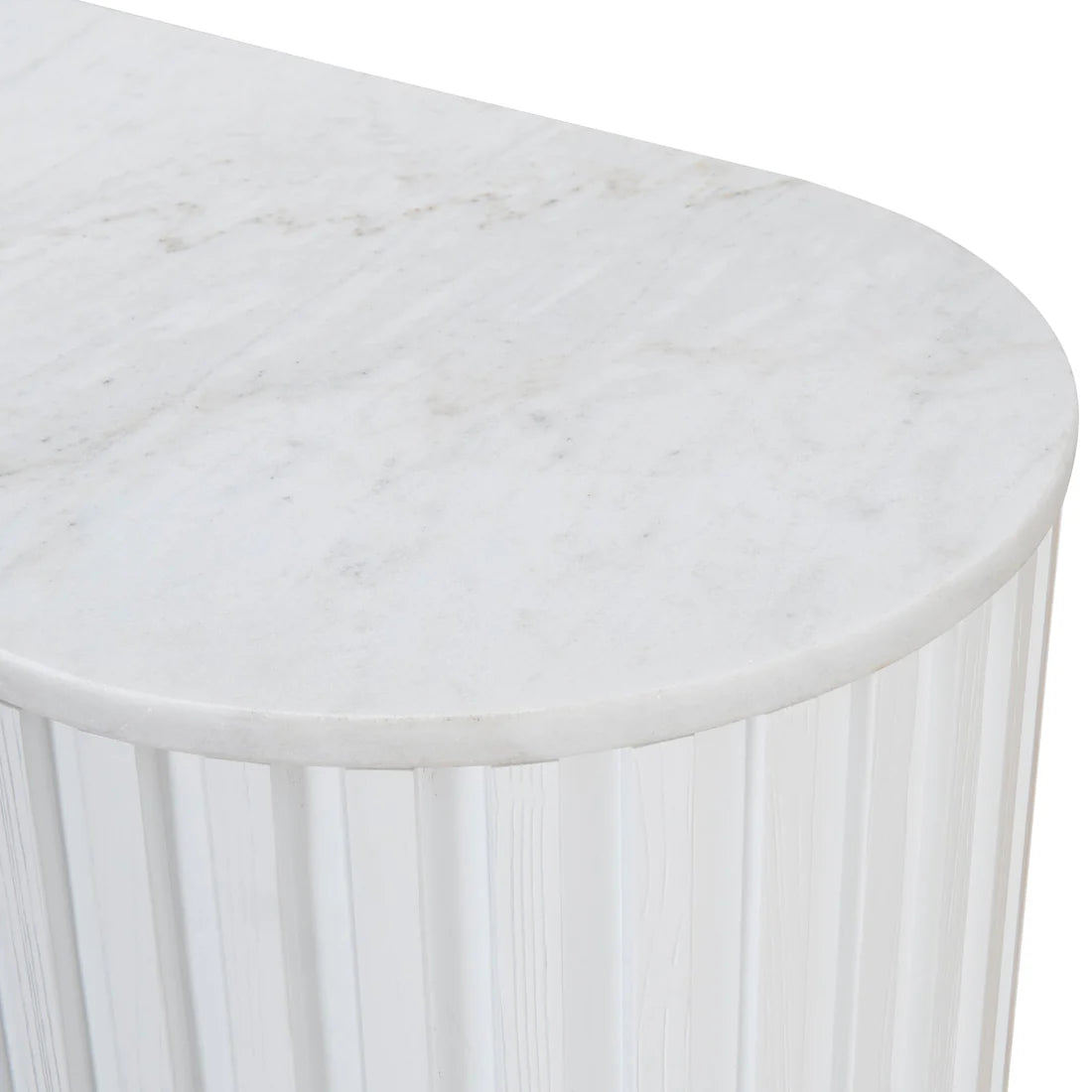 Hercules White Marble Console Table - Black White