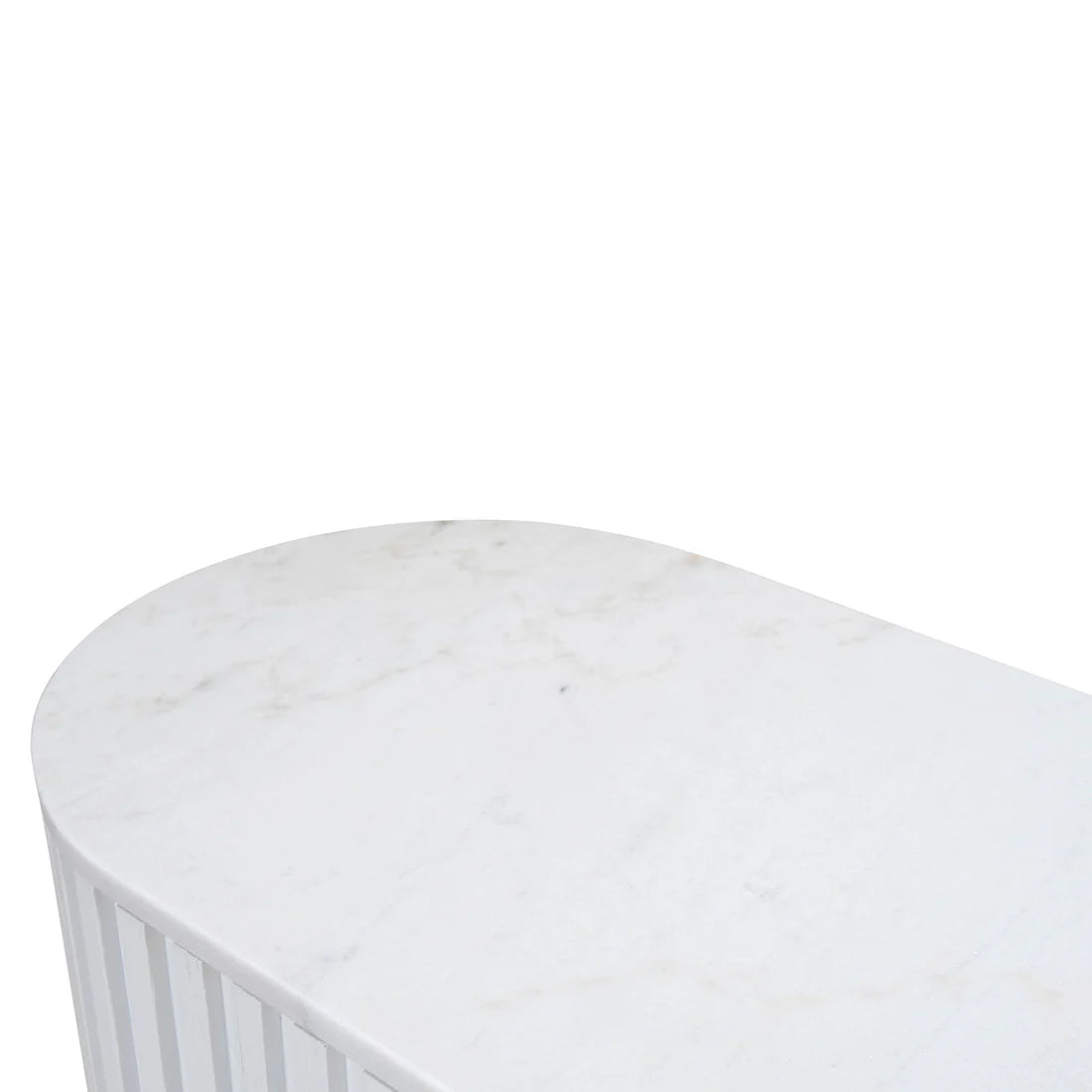 Hercules White Marble Console Table - Black White