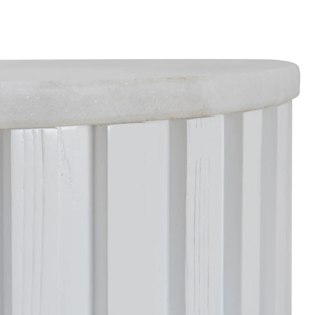 Hercules White Marble Console Table - Black White