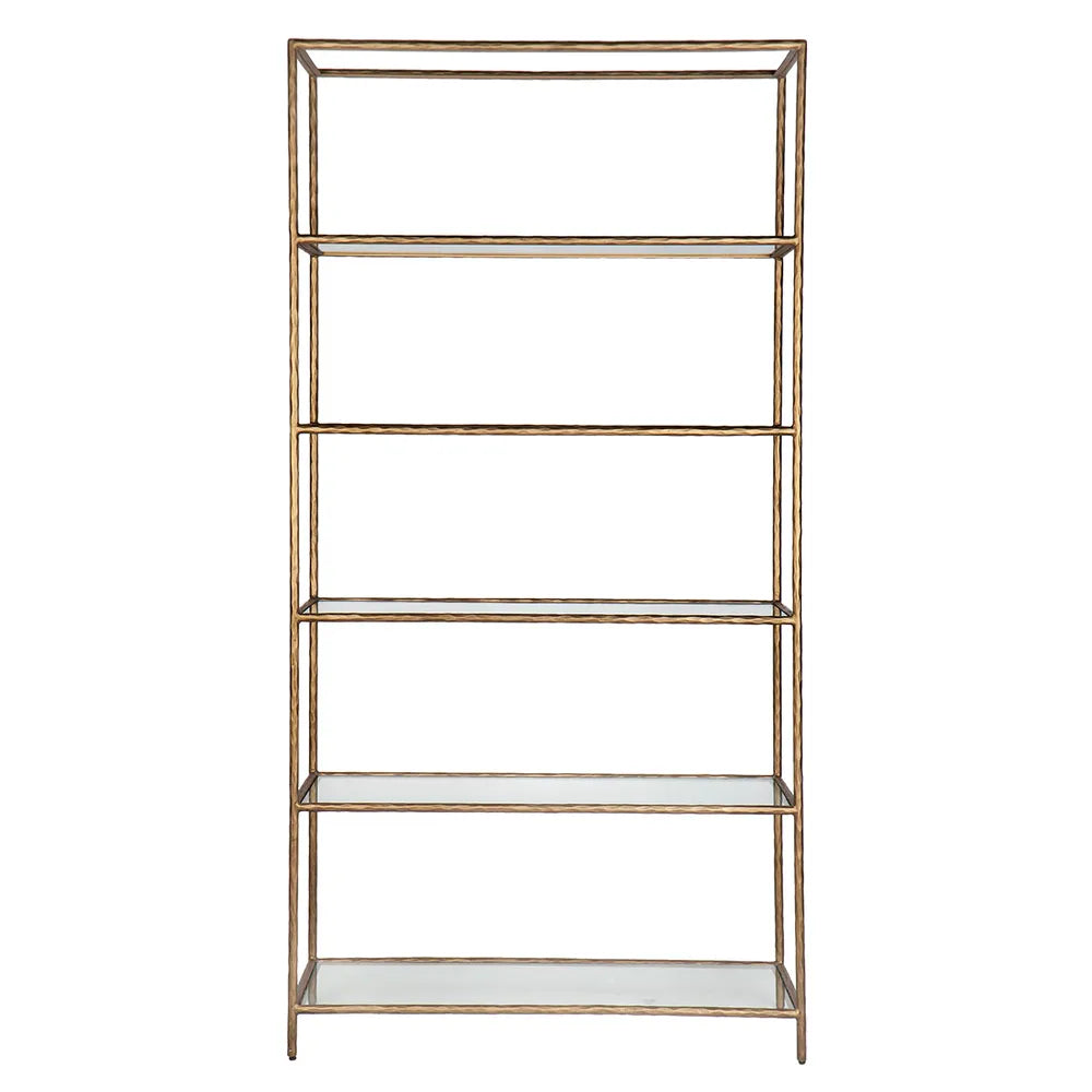 Heston Shelving Unit - Brass