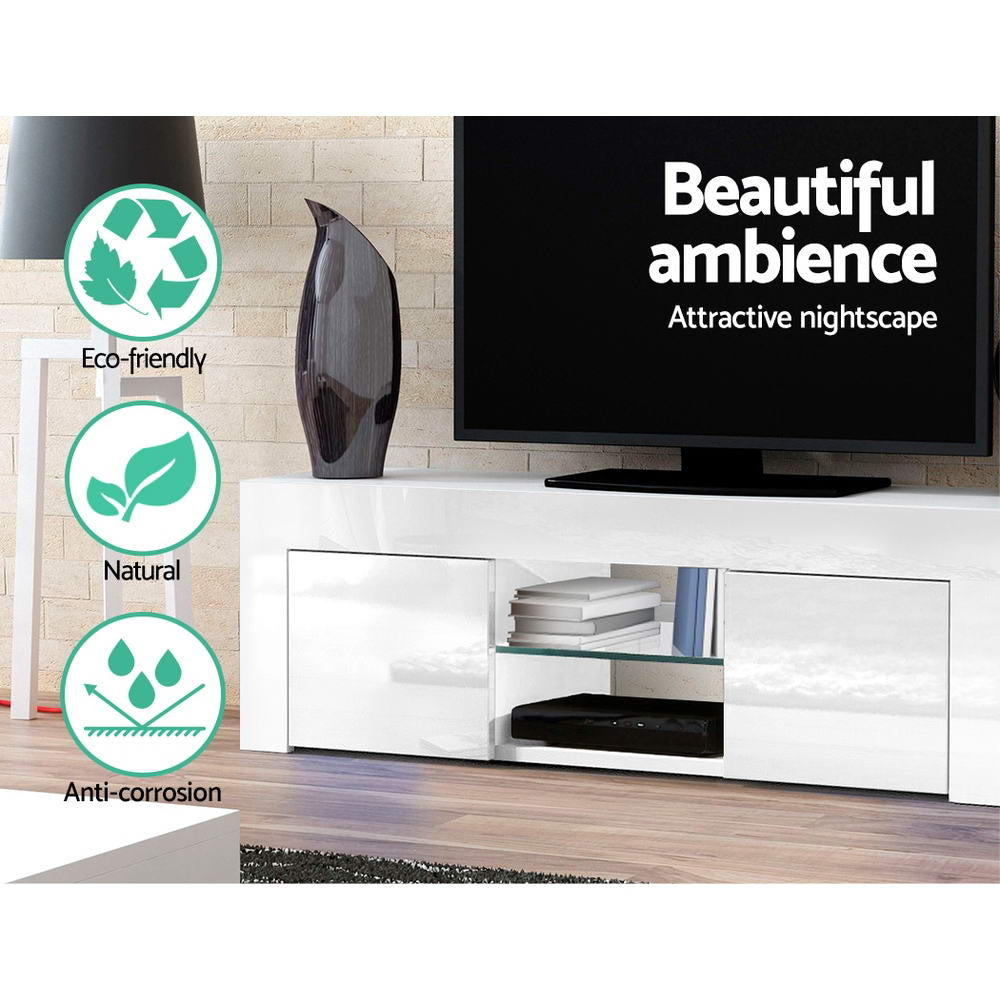 Megan White Entertainment Unit TV Cabinet 130cm