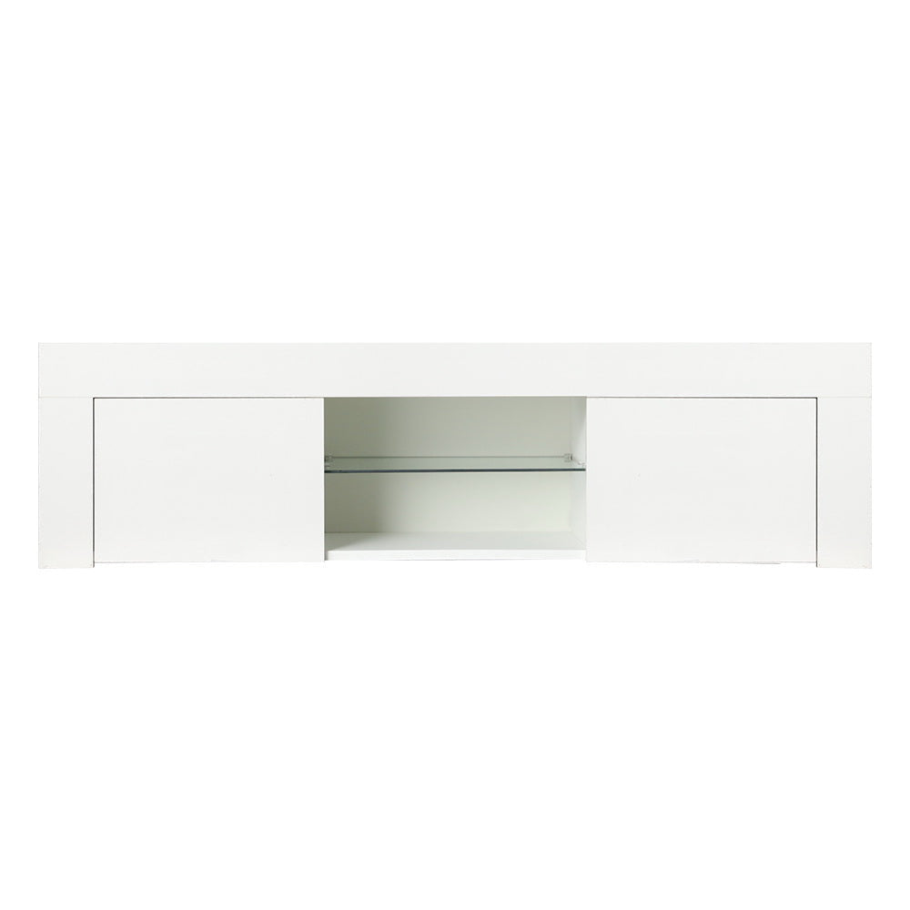 White Angus Entertainment Unit TV Cabinet LED 130cm