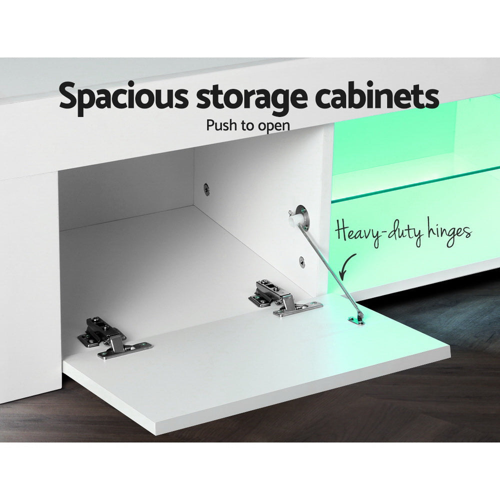 White Angus Entertainment Unit TV Cabinet LED 130cm