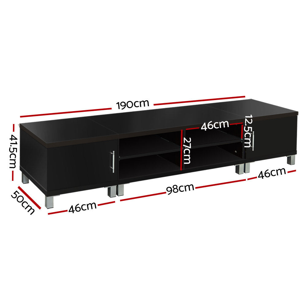 Black Danson TV Cabinet Entertainment Unit 190cm