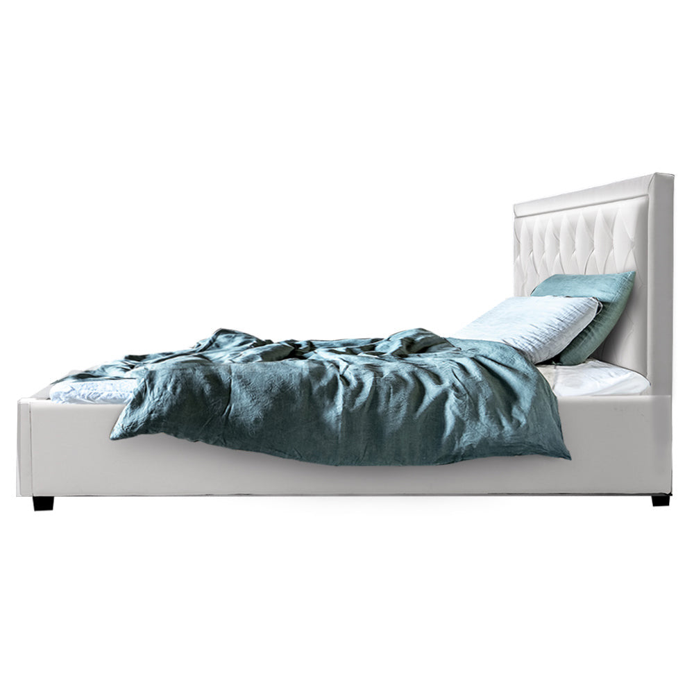 Delilah Bed Frame Double Size Gas Lift White