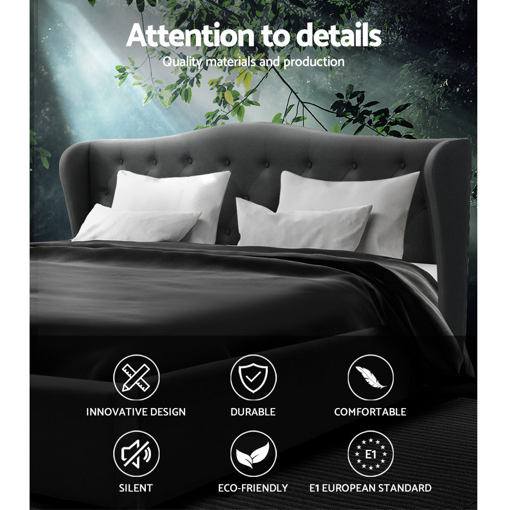 Sybil Bed Frame King Size Charcoal