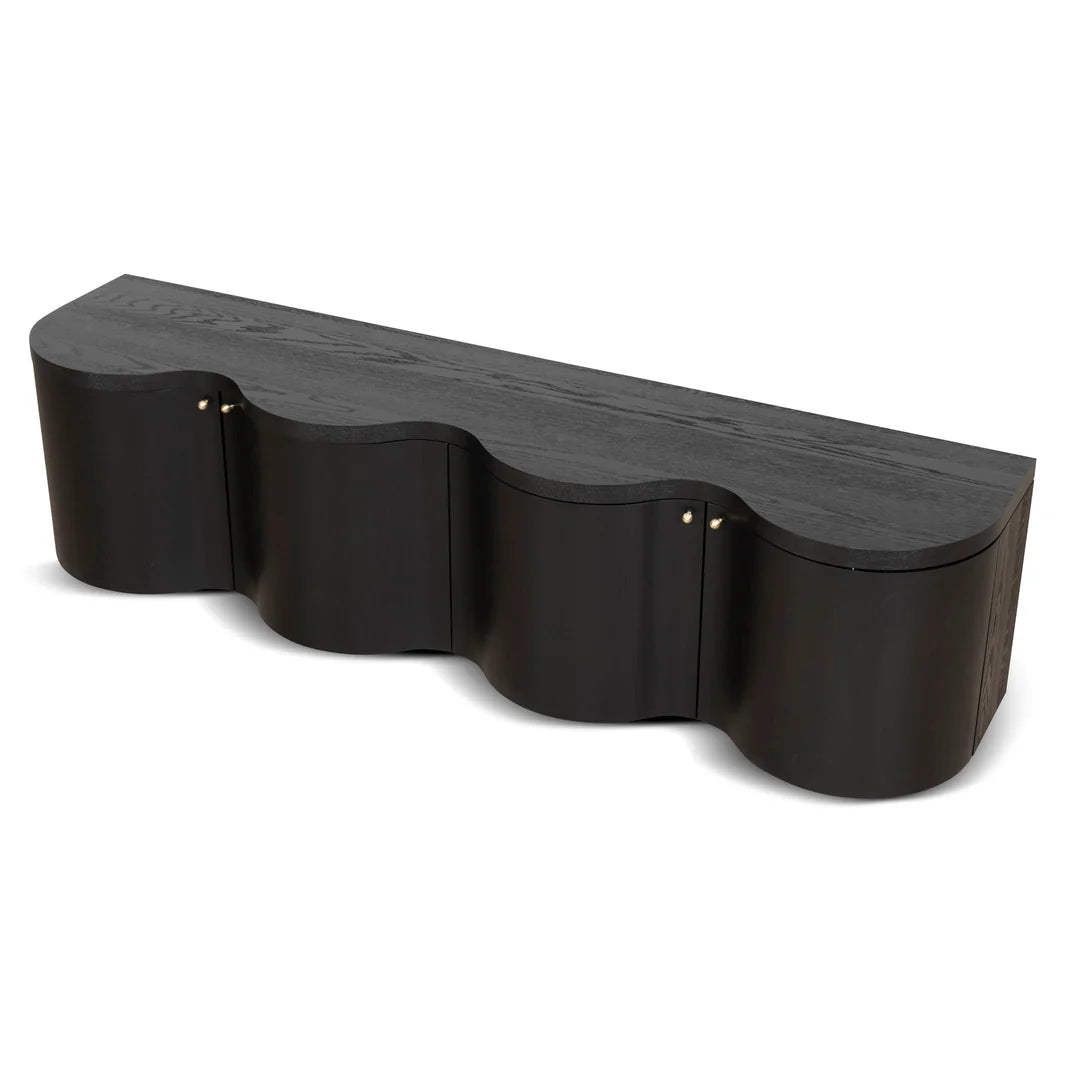 Black wavy bench on a white background