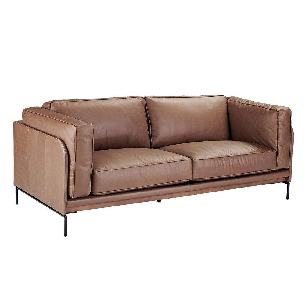 Dark Brown Leather Sofa
