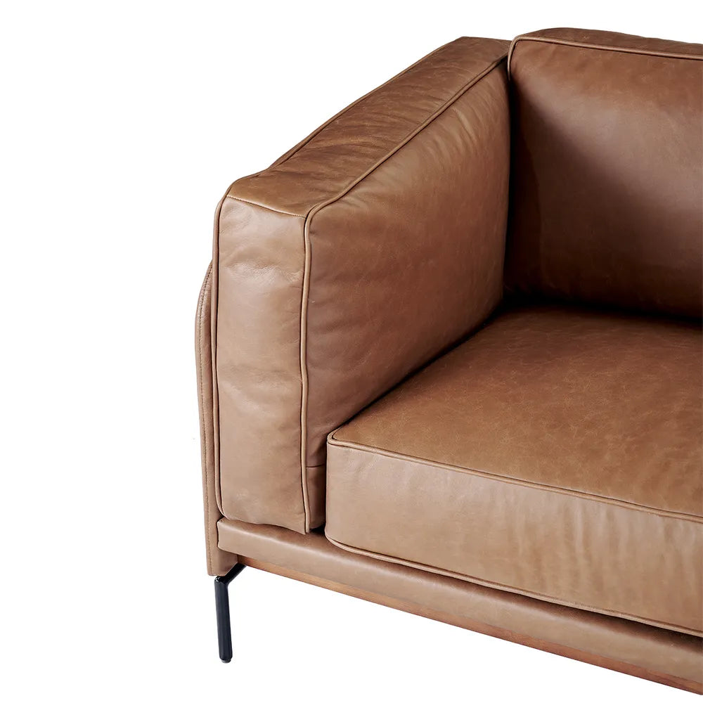 Dark Brown Leather Sofa in Australia