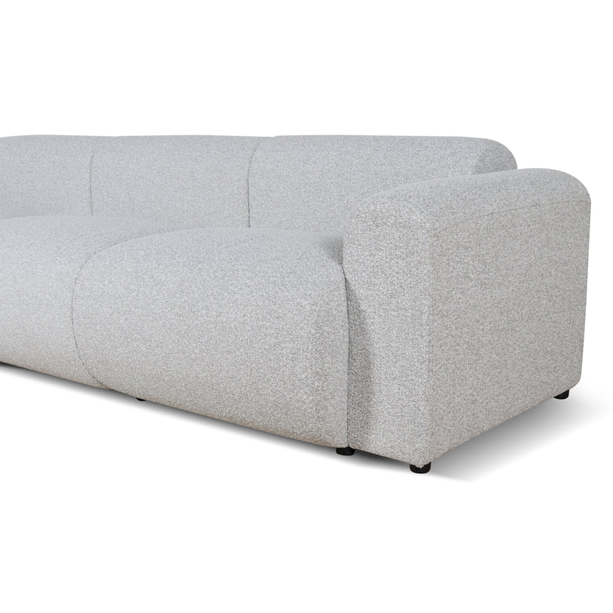 Ashley 4-Seater Fabric Sofa - Silver Grey Boucle