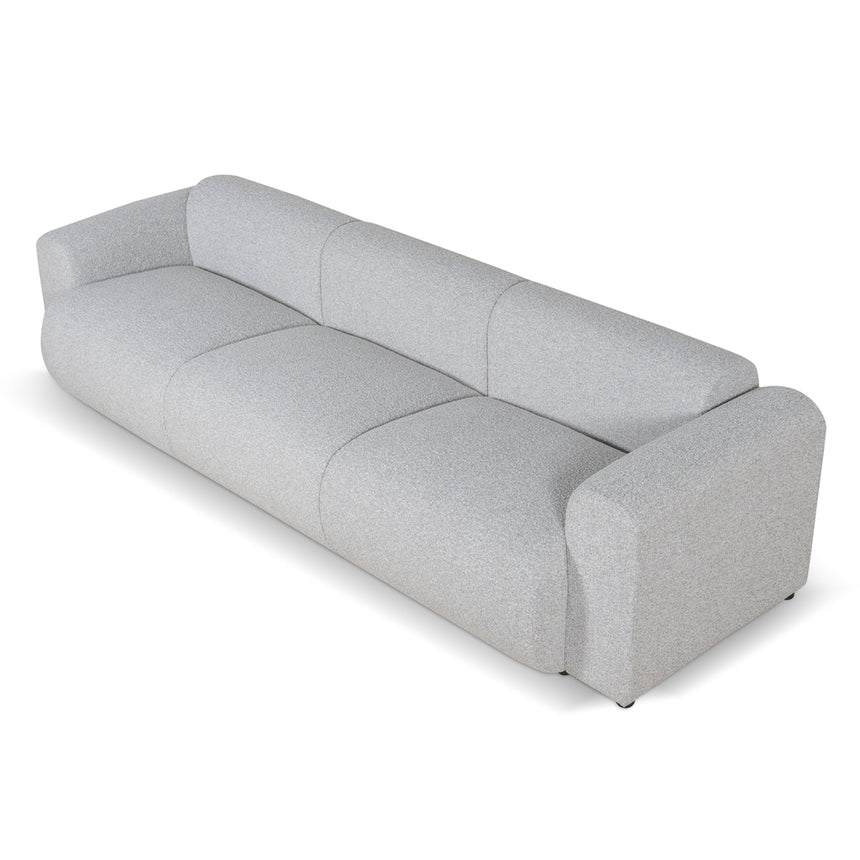 Ashley 4-Seater Fabric Sofa - Silver Grey Boucle