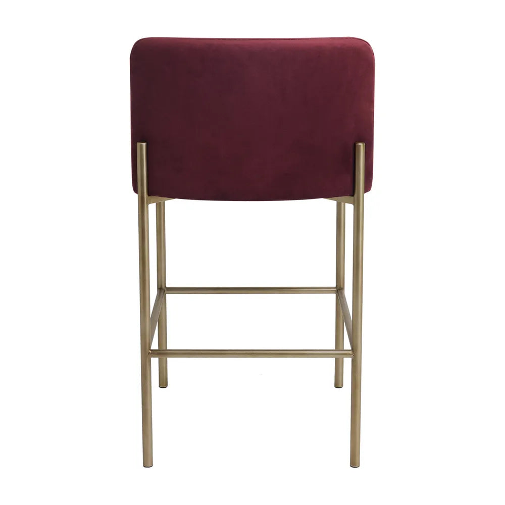 Leon Kitchen Stool - Mulberry Velvet