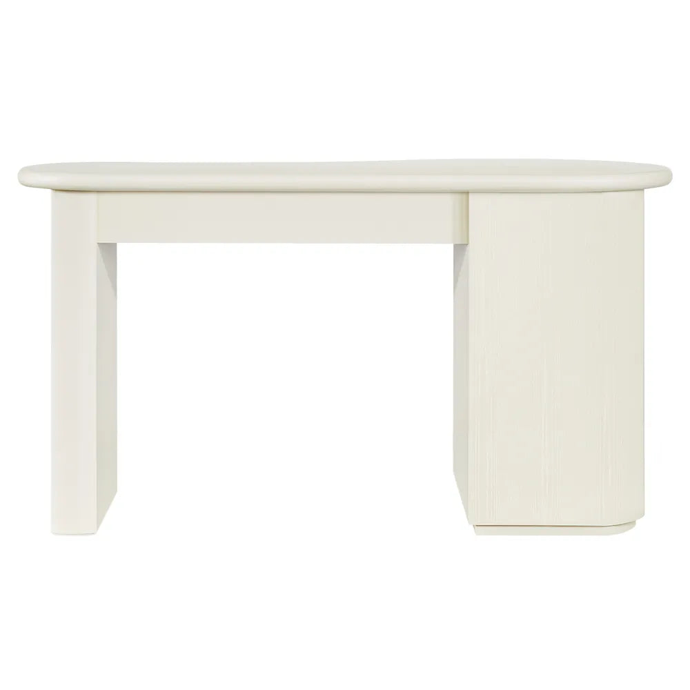 White desk with a cabinet