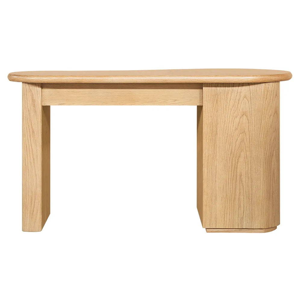 Wooden desk on a white background