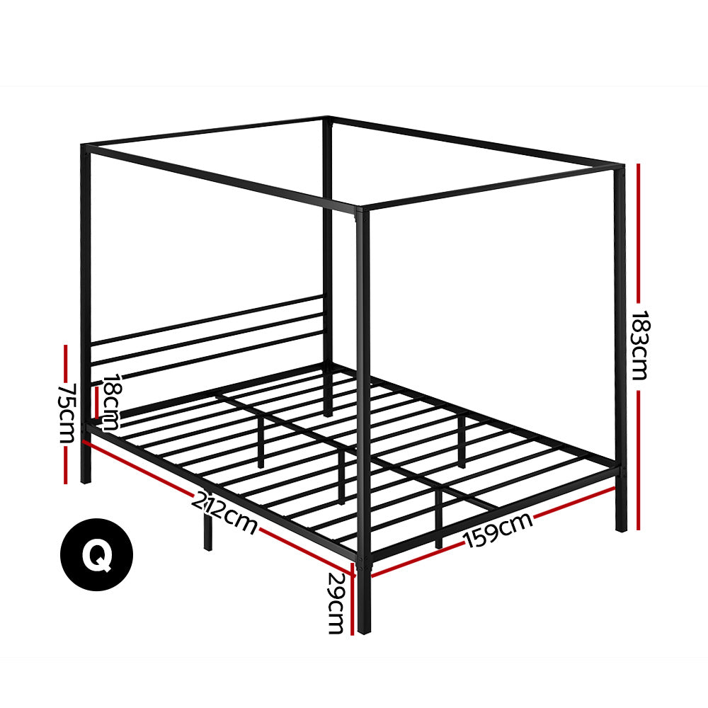 Pochy Bed Frame Queen Size Metal Bed Frame