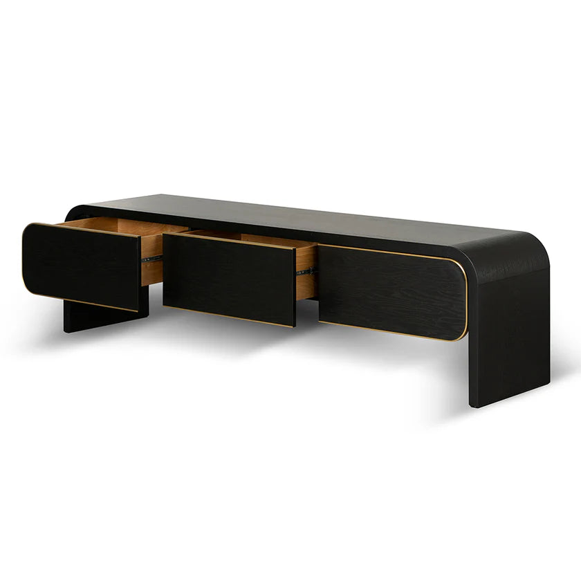 Noir Vista TV Entertainment Unit 2m- Textured Espresso Black