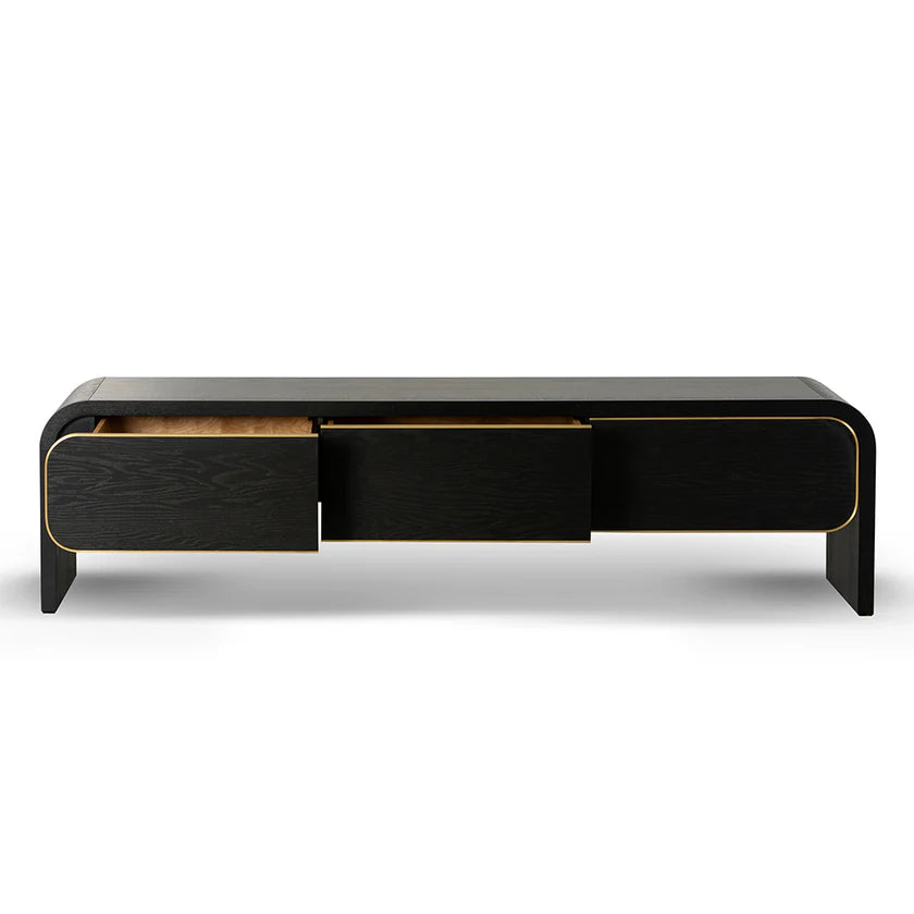 Noir Vista TV Entertainment Unit 2m- Textured Espresso Black