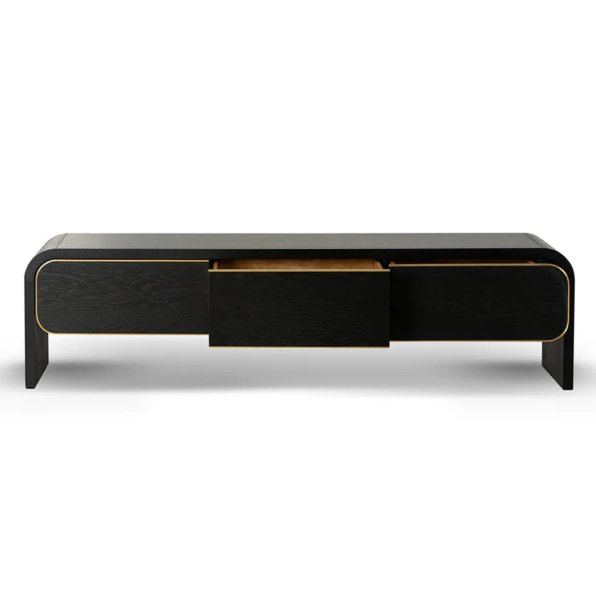Noir Vista TV Entertainment Unit 2m- Textured Espresso Black
