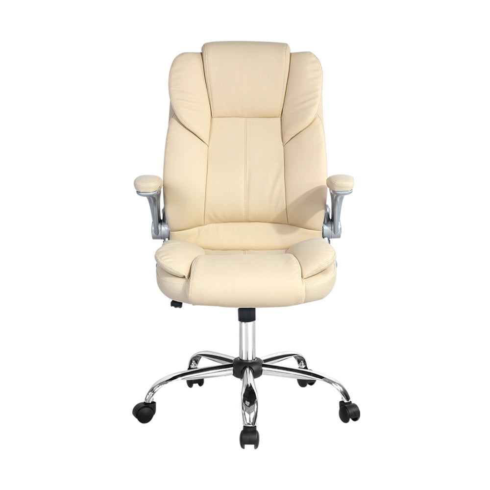 Arturro Leather Executive Office Chair - Beige