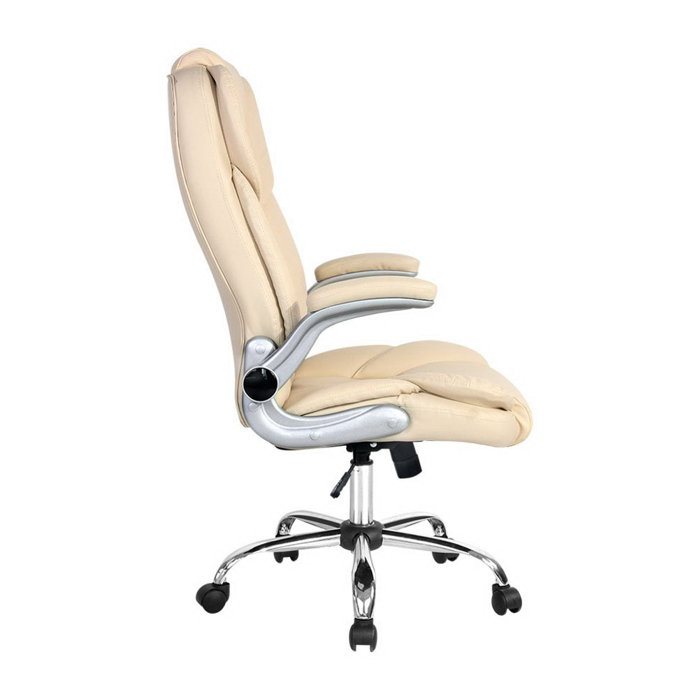 Arturro Leather Executive Office Chair - Beige