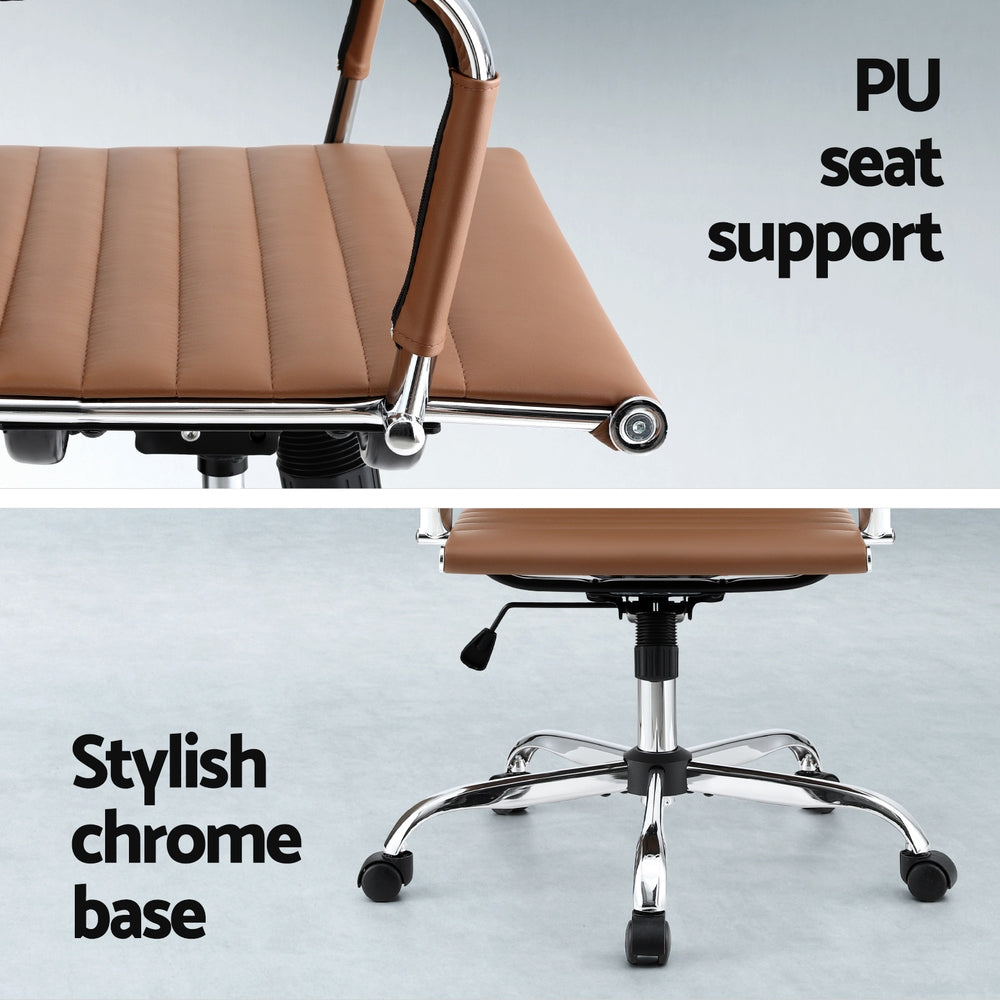 Conference PU Leather Office Chair PU - Brown