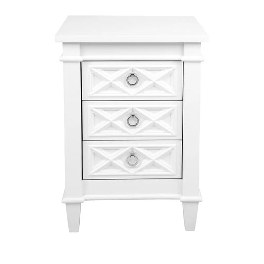 Plantation Bedside Table - Small White