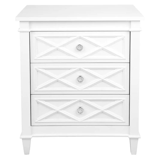 Plantation Bedside Table - Large White