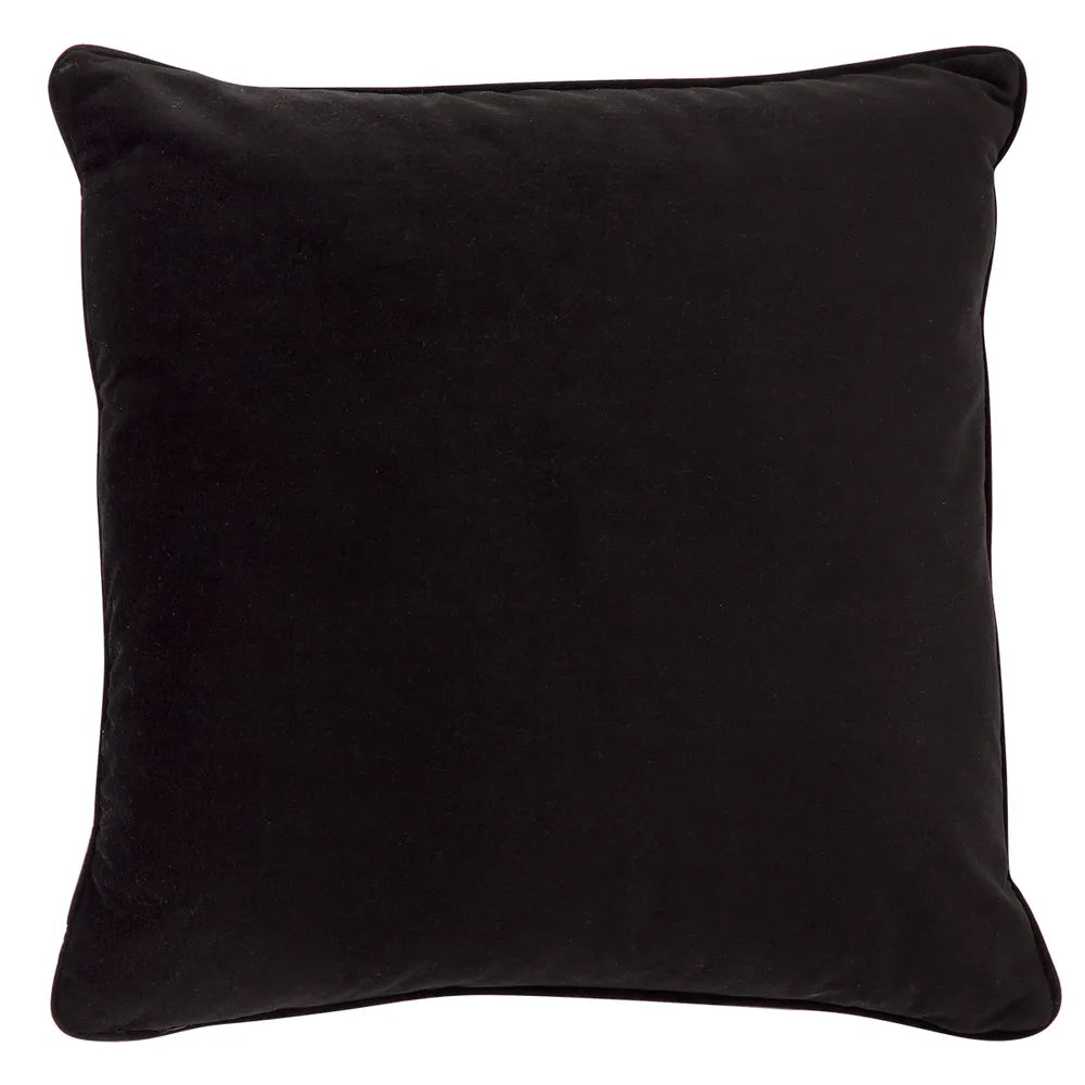 Serene Square Feather Cushion - Leopard Chenille/Black Velvet