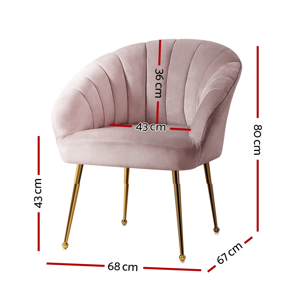 Eloise Accent Velvet Armchair - Pink