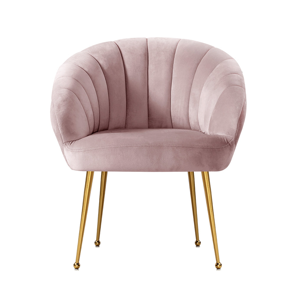 Eloise Accent Velvet Armchair - Pink