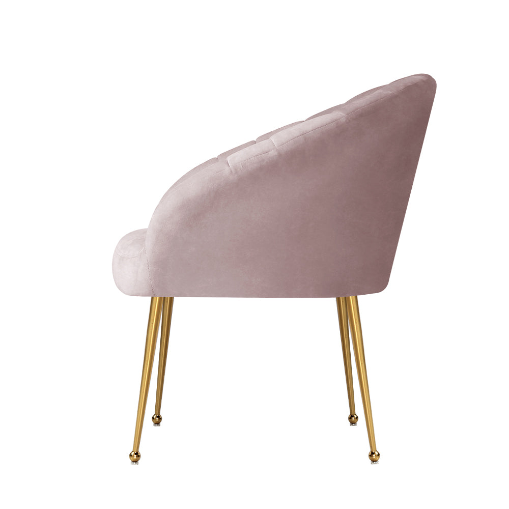 Eloise Accent Velvet Armchair - Pink