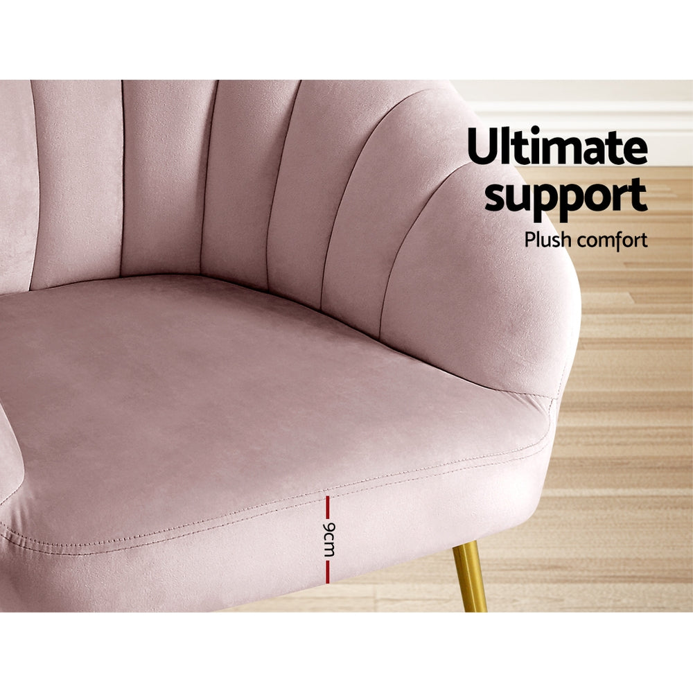 Eloise Accent Velvet Armchair - Pink