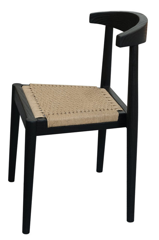 Black Arden Solid Oak Dining Chair with Loom
