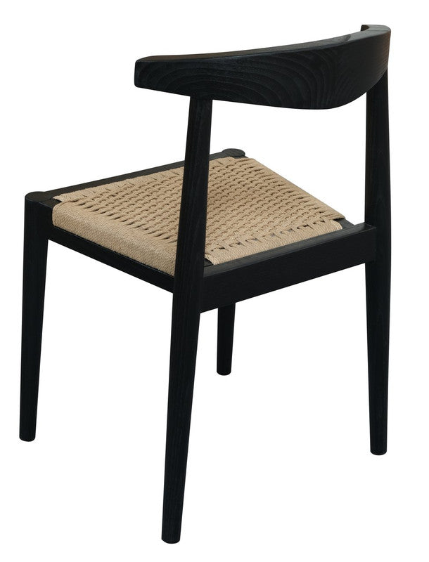 Black Arden Solid Oak Dining Chair with Loom