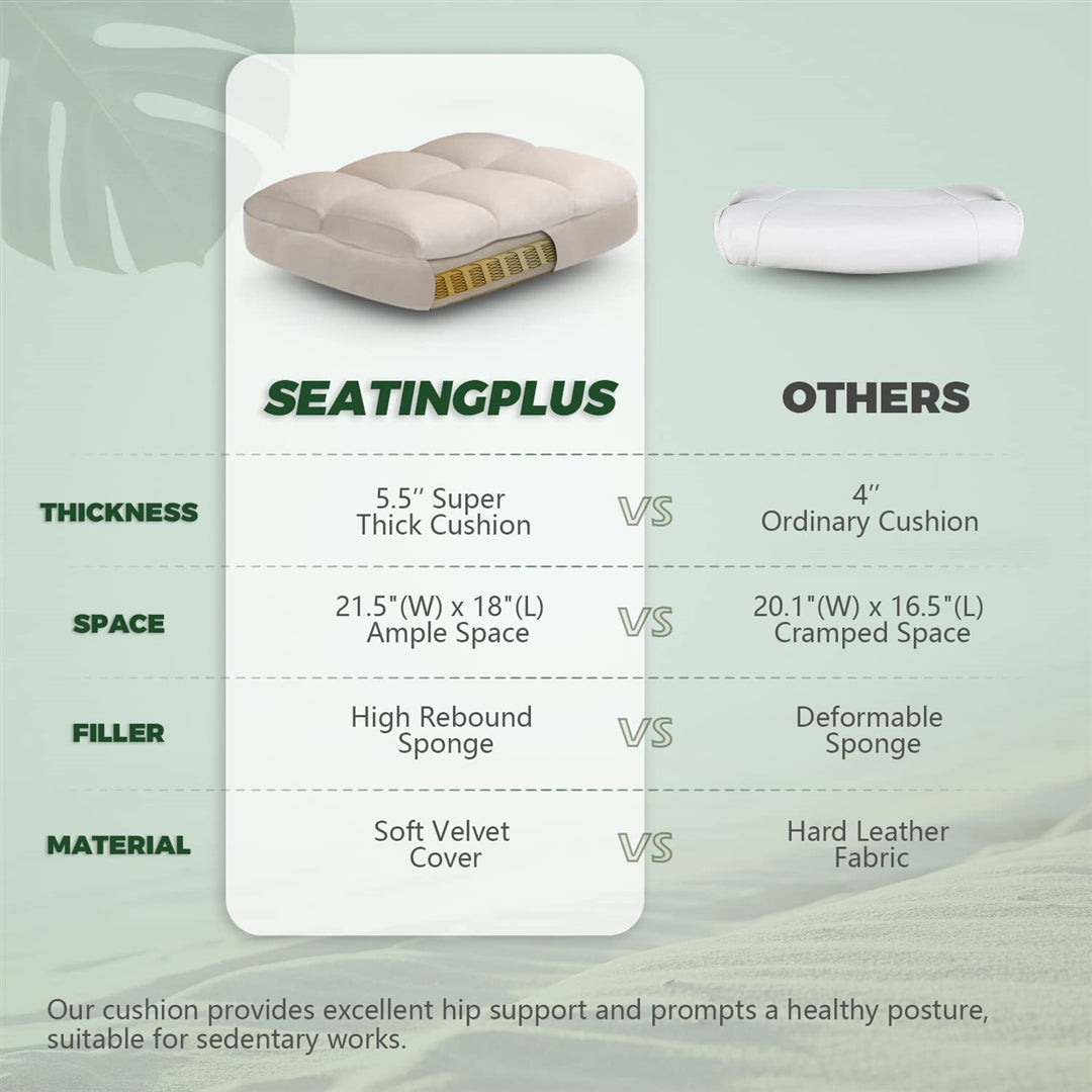 Marjorie Velvet Ergonomic Swivel Adjustable Office Chair - Beige
