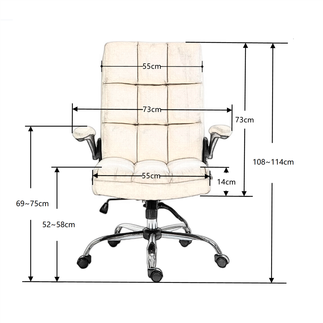 Marjorie Velvet Ergonomic Swivel Adjustable Office Chair - Blue