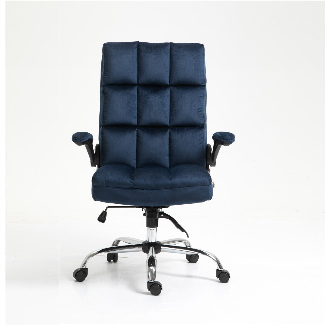 Marjorie Velvet Ergonomic Swivel Adjustable Office Chair - Blue