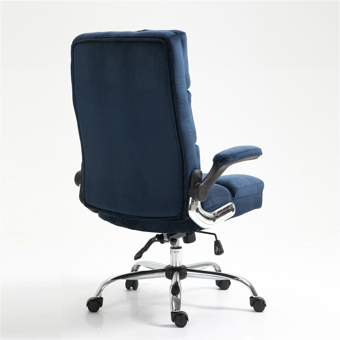 Marjorie Velvet Ergonomic Swivel Adjustable Office Chair - Blue