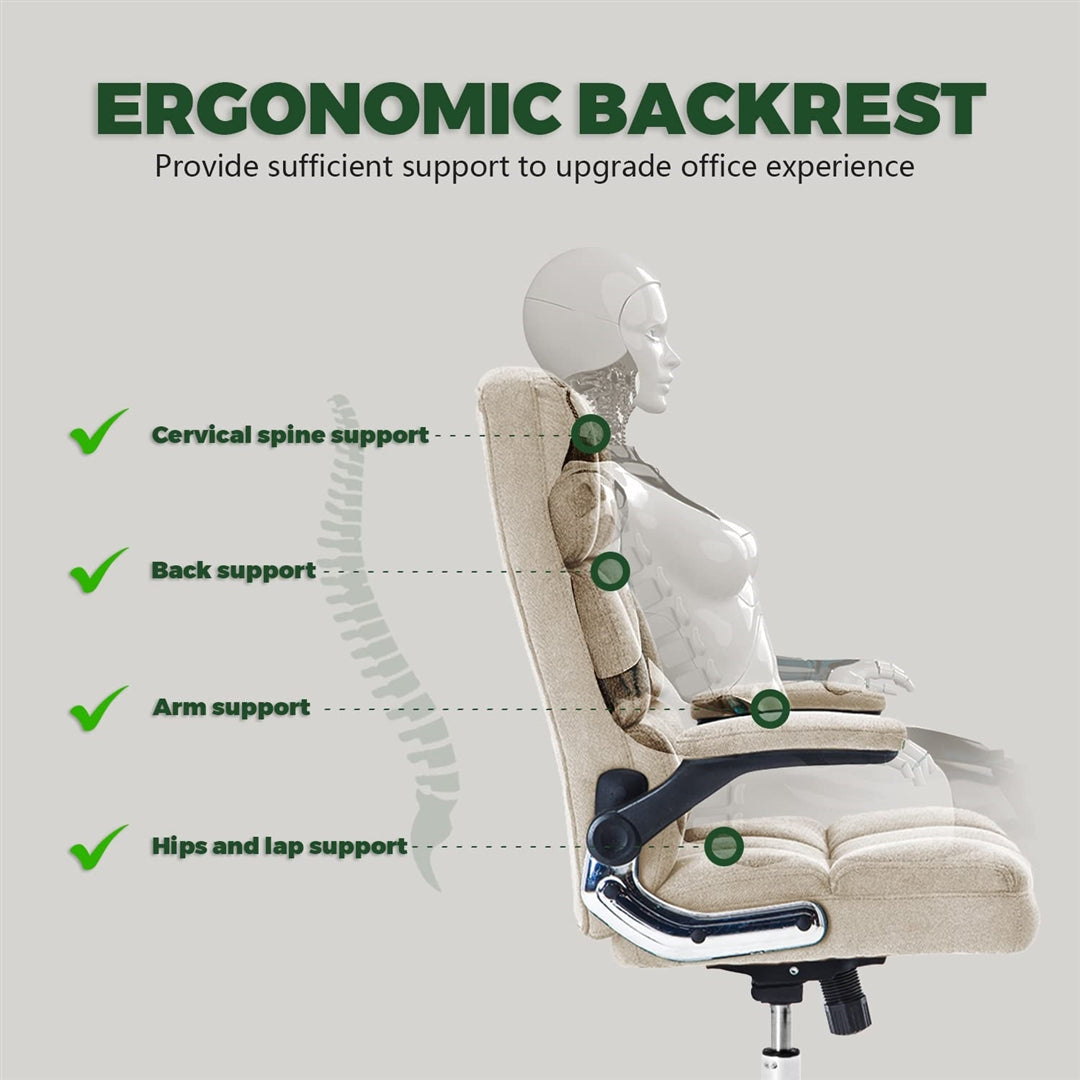 Marjorie Velvet Ergonomic Swivel Adjustable Office Chair - Grey